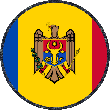 Round Moldova Europe Flags 