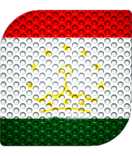 Square Tajikistan Asia Flags 