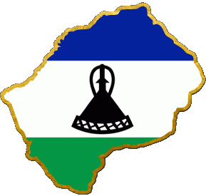 Carta Geografica Lesotho Africa Bandiere 