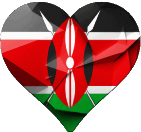 Corazón Kenia África Banderas 