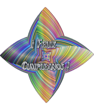 018 Fondo transparente Abstracto - Geométrico Feliz Cumpleaños Español Mensajes 