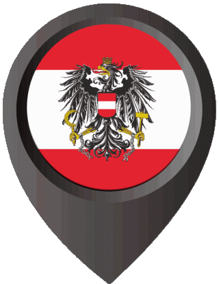Marcador de ubicación Austria Europa Banderas 