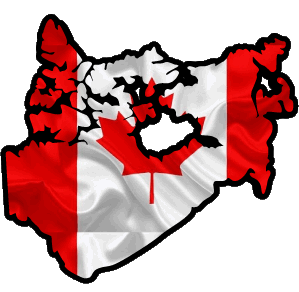 Carte Canada America Flags 