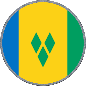 Round Saint Vincent and the Grenadines America Flags 
