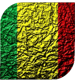 Square Mali Africa Flags 