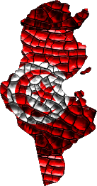 Carta Geografica Tunisia Africa Bandiere 