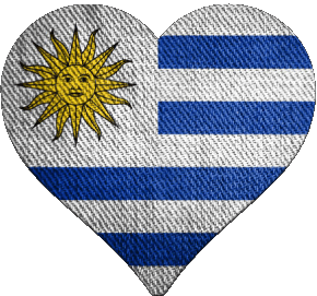 Cuore Uruguay America Bandiere 