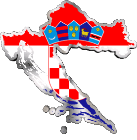 Mapa Croacia Europa Banderas 