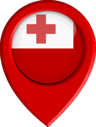 Standort-Pin Tonga Ozeanien Fahnen 