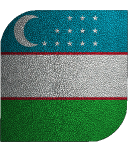 Carré Ouzbékistan Asie Drapeaux 