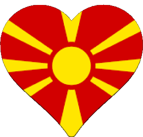 Heart Macedonia Europe Flags 