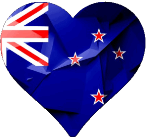 Cuore Nuova Zelanda Oceania Bandiere 