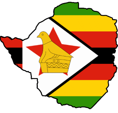 Mapa Zimbabue África Banderas 
