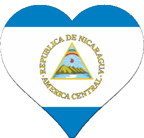 Corazón Nicaragua América Banderas 