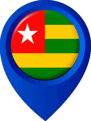 Epingle de Localisation Togo Afrique Drapeaux 