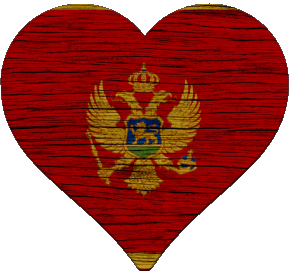 Heart Montenegro Europe Flags 