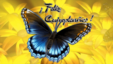 001 Animierter Hintergrund Mariposas Feliz Cumpleaños Spanisch Nachrichten 