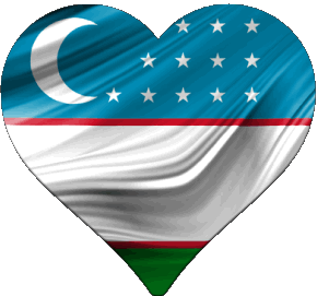 Corazón Uzbekistán Asia Banderas 