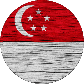 Rond Singapour Asie Drapeaux 