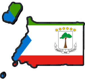 Mapa Guinea Ecuatorial África Banderas 