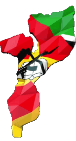 Karte Mozambique Afrika Fahnen 