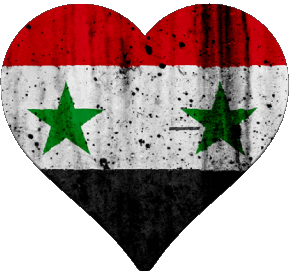 Coeur Syrie Asie Drapeaux 