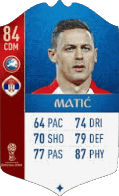 Nemanja Matic Serbie F I F A - Joueurs Cartes Jeux Vidéo Multi Média 