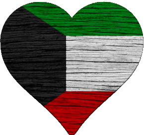 Cuore Kuwait Asia Bandiere 