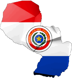 Map Paraguay America Flags 