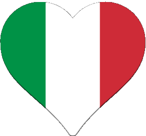 Corazón Nacional Italia Europa Banderas 