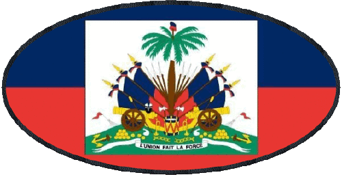 Ovale Haïti Amériques Drapeaux 