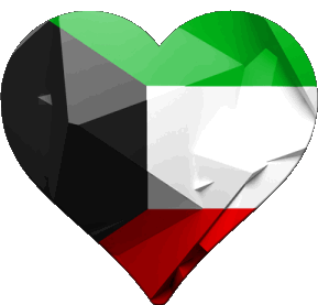 Coeur Koweït Asie Drapeaux 