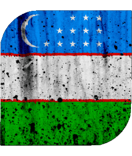 Square Uzbekistan Asia Flags 