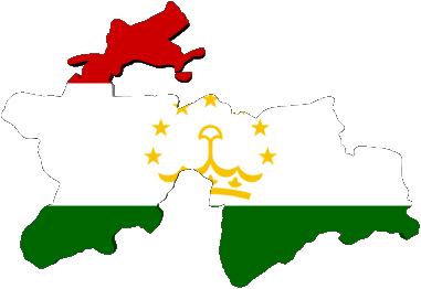 Karte Tadschikistan Asien Fahnen 