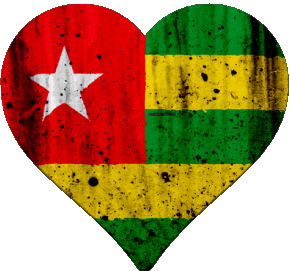 Cuore Togo Africa Bandiere 