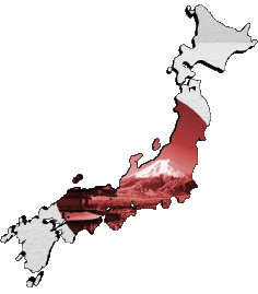 Karte Japan Asien Fahnen 