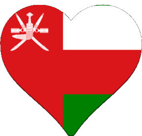 Herz Oman Asien Fahnen 