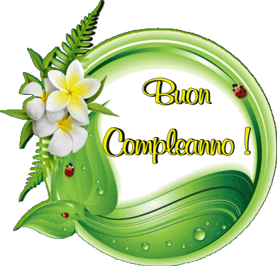 011 Sfondo trasparente Floreale Buon Compleanno Italiano Messagi 