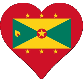 Cuore Isole Grenada America Bandiere 