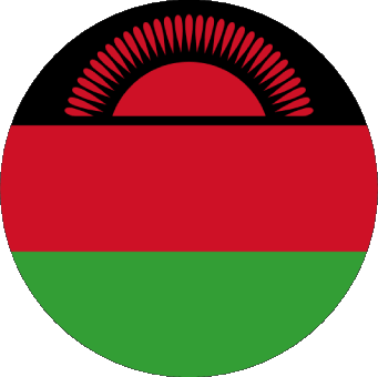 Round Malawi Africa Flags 