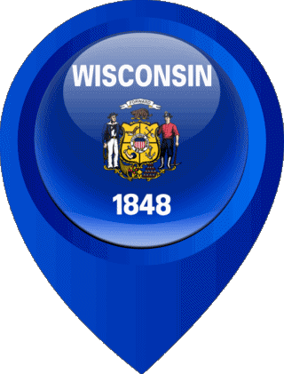 Perno di posizione Wisconsin U.S.A - Stati America Bandiere 