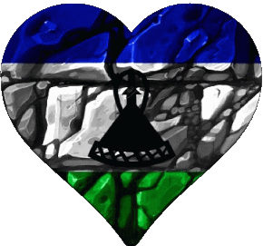 Herz Lesotho Afrika Fahnen 