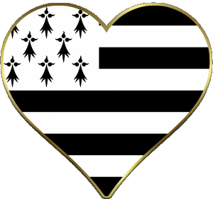 Cuore Bretagna Regioni Francia Bandiere 