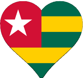Coeur Togo Afrique Drapeaux 
