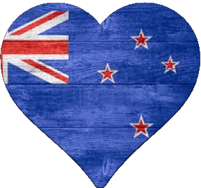 Corazón Nueva Zelanda Oceanía Banderas 
