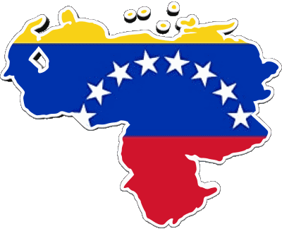 Map Venezuela America Flags 