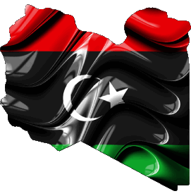 Karte Libyen Afrika Fahnen 