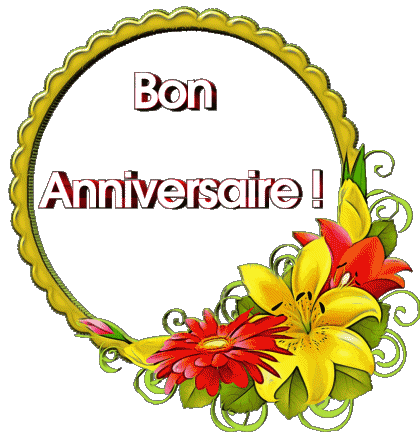 018 Fond Transparent Floral Bon Anniversaire Français Messages 