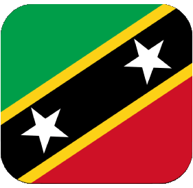 Square 2 Saint Kitts and Nevis America Flags 