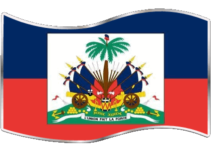 Rectangle Haiti America Flags 